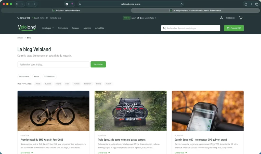 Blog natif PrestaShop : publier du contenu éditorial pour un magasin de vélos