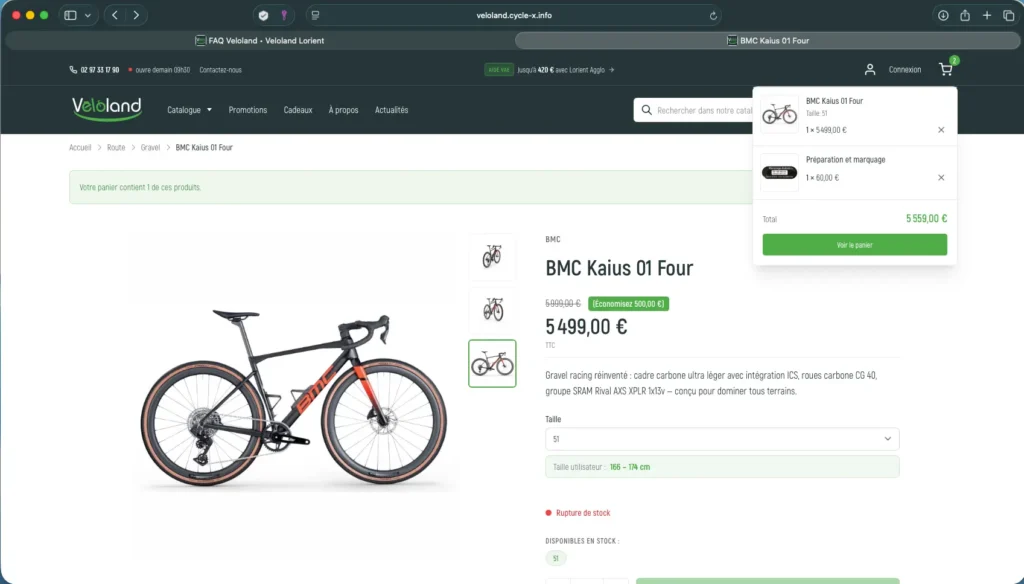 Ajouter automatiquement un marquage antivol au panier d'un vélo PrestaShop