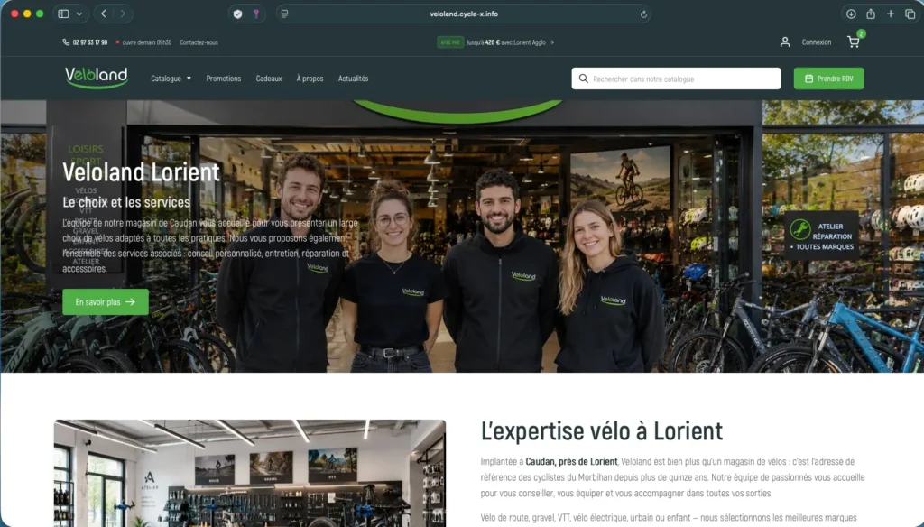 Thème PrestaShop sur mesure pour un magasin de vélos : velolandtheme